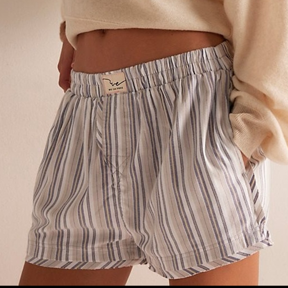 Free People We the Free Day to Day Flannel Boxers Grey Combo, Size: Small NWT
